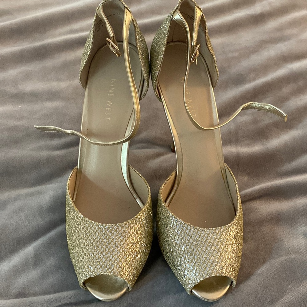 Nine West Gold & Silver Heels